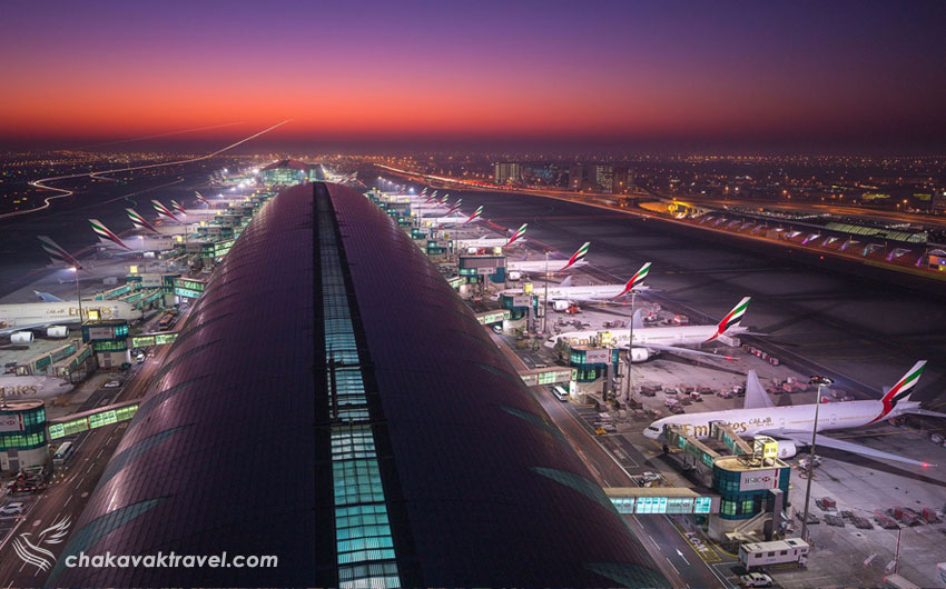 پایاته های فرودگاه DXB یا ترمینال های فرودگاه بین المللی دبی امارات Dubai International Airport
