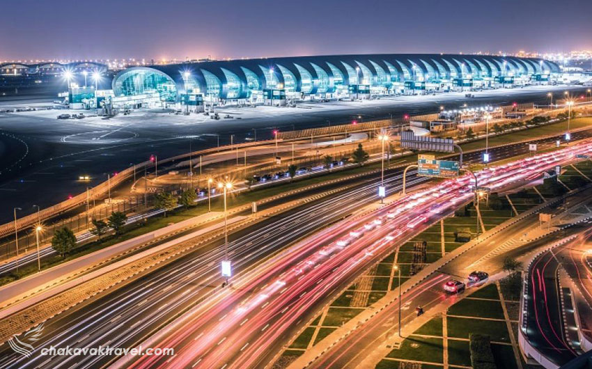 حمل و نقل و مترو تاکسی و اتوبوس و رفت و آمد و دسترسی و موقعیت به فرودگاه بین المللی دبی در امارات Dubai International Airport کد یاتا DXB و کد ایکائو OMDB