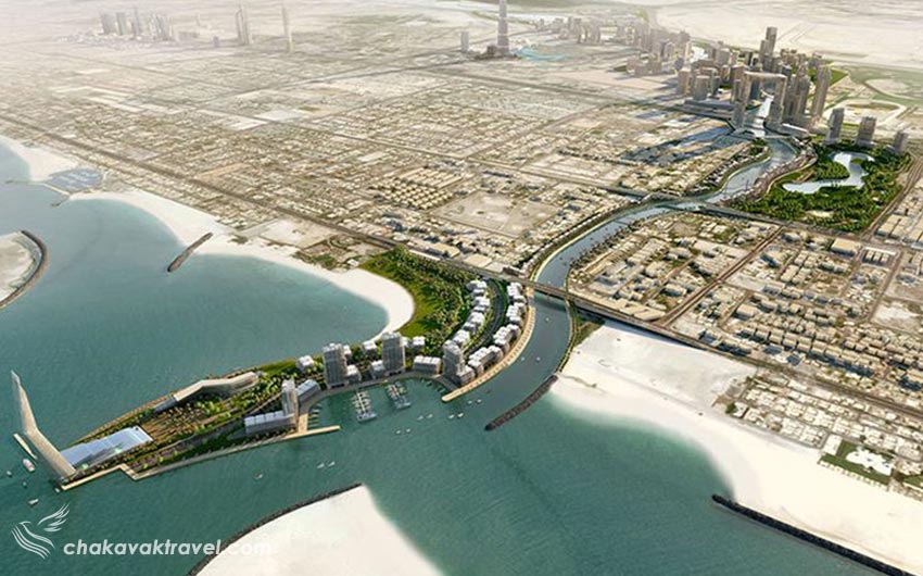 نمای کلی شهر دبی و کانال آبی دبی Dubai Canalکانال آبی دبی Dubai Canal